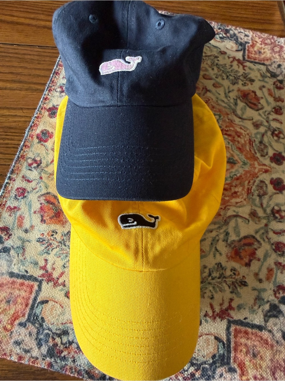 Vineyard Vines Navy & Yellow Whale Logo Cap set